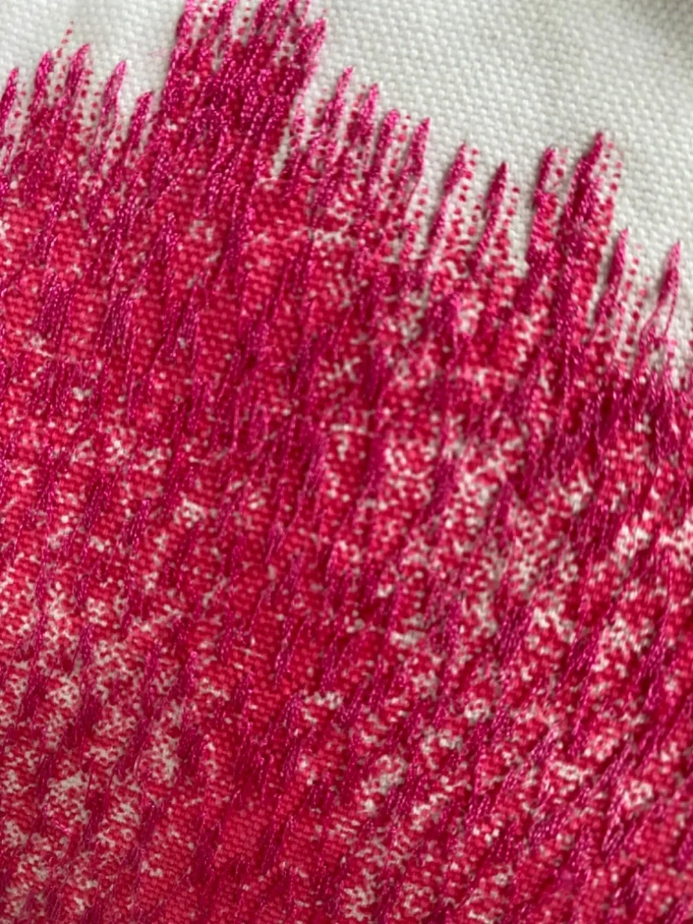Pillow in Raspberry and white Modern Square, Cotton with Cording. Like New